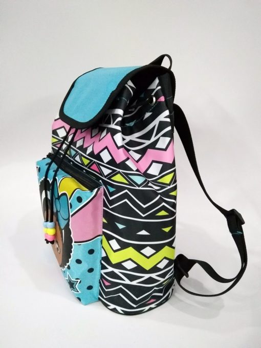 Dot Tribal Drawstring Mini Backpack Purse - Image 4