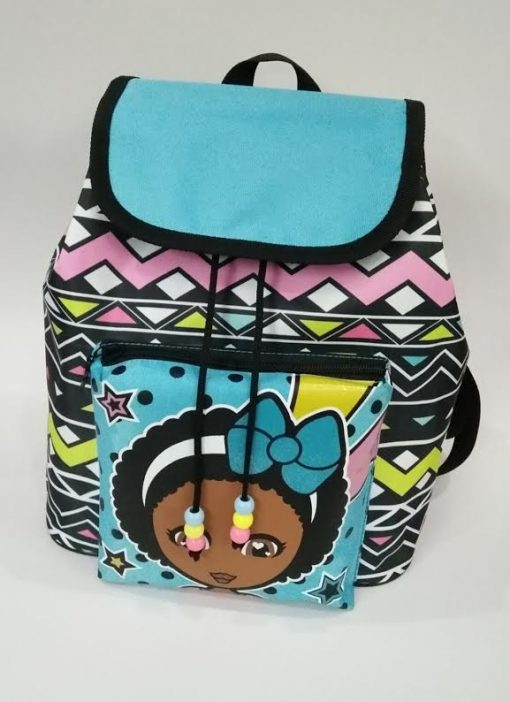 Natural Hair Drawstring Backpack