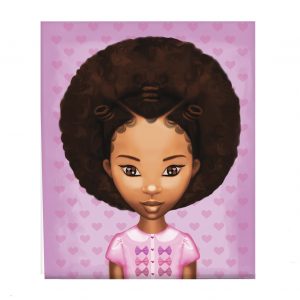 Miss Zee Afro Heart Canvas (12in x 14in)
