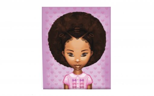 Miss Zee Afro Heart Canvas (12in x 14in)