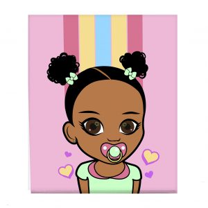 Miss Zee Baby Girl Afro Puff Canvas