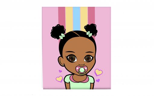 Miss Zee Baby Girl Afro Puff Canvas